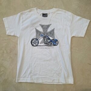 Y2K Top Heavy Pacific Coast Choppers Kids White T Shirt Size Small NWT